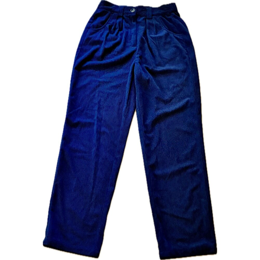 NWT HALARA High Waisted Corduroy Navy Blue Trouser Pants - Small